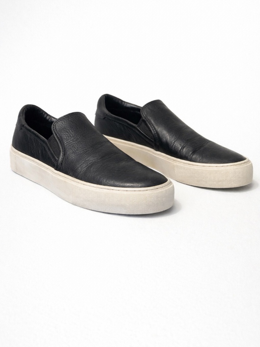 UGG‎ Jass Black Leather Slip On Sneakers Platform Casual Shoes Womens 6.5